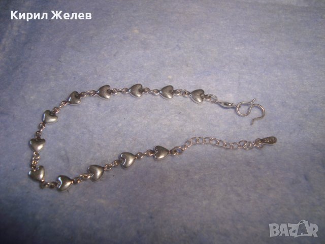 ПРЕКРАСНА СРЕБЪРНА ФЕШЪН - АРТ ГРИВНА СРЕБРО 925 - СЪРЧИЦА 27301, снимка 4 - Гривни - 36852084