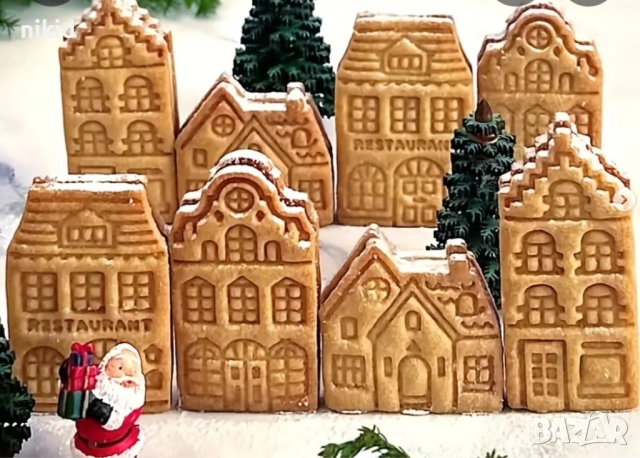 4 бр Джинджифилова къща джинджифилови къщи къщички пластмасови форми резци резец форма за сладки , снимка 2 - Форми - 52619781