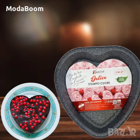 Форма за торта 27,5 x 26,8 x 4,5 см, мраморно покритие, снимка 5 - Форми - 48349403