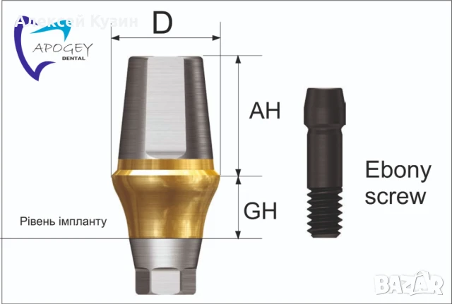 Трансферен абатмент прав шестостен RS серия ApogeyDental (Osstem TS III SA) ASRS-0001, снимка 3 - Стоматология - 50556896