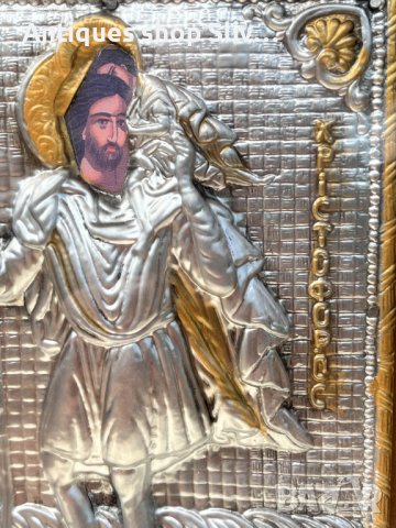 Гръцка икона "СВ. Христофор". №2384, снимка 5 - Антикварни и старинни предмети - 36881483