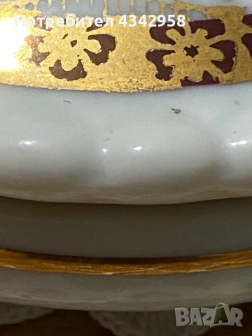 Винтажна порцеланова кутийка с щъркел – ръчно рисована.1950-1970 г., снимка 5 - Антикварни и старинни предмети - 54128734