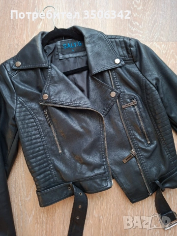 Кожено яке, снимка 3 - Якета - 54022323