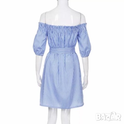 Лятна рокля синьо райе, снимка 3 - Рокли - 28136733