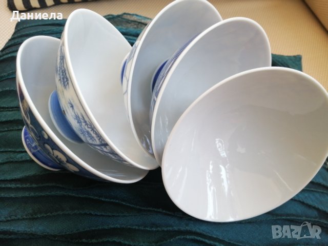 Китайски порцелан в син цвят - 5 броя, снимка 8 - Сервизи - 42930047