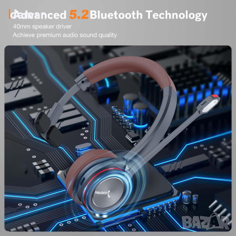 MAIRDI Bluetooth безжична слушалка с микрофон за компютър, снимка 4 - Bluetooth слушалки - 44737684