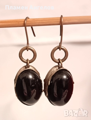 Винтидж, антикварни, посребрени обеци. , снимка 2 - Обеци - 52503776