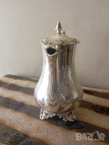 Посребрен месингов чайник, снимка 3 - Антикварни и старинни предмети - 50828870