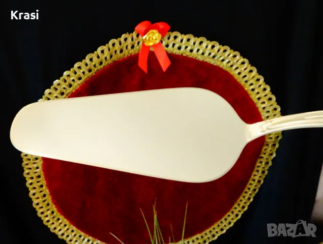 Посребрена шпатула за торта,лопатка,барок, снимка 3 - Прибори за хранене, готвене и сервиране - 47773467