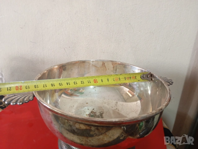 Посребрена купа,фруктиера в стил арт деко, снимка 3 - Други ценни предмети - 53900916