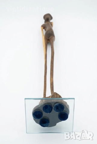 Антична фина дървена статуетка, снимка 3 - Антикварни и старинни предмети - 53977589