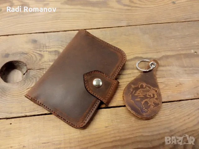 Ръчно изработен мъжки кожен портфейл , снимка 2 - Портфейли, портмонета - 48486090