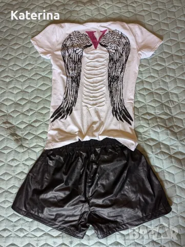 Блузка с интерес гръб подарък панталон 