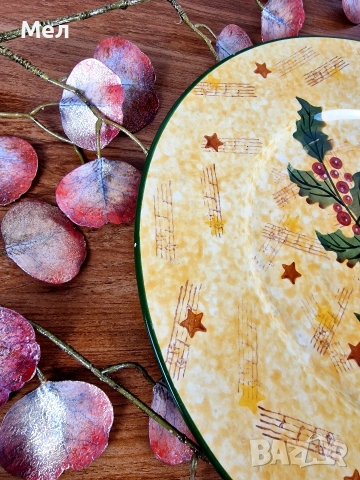 Коледно керамично плато, снимка 5 - Декорация за дома - 52757729