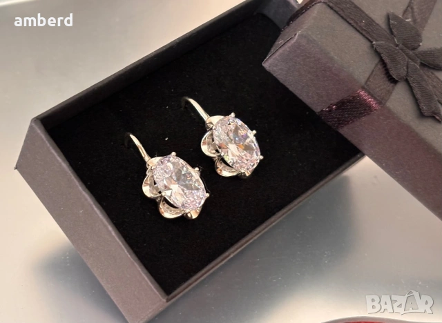 Невероятни сребърни обици -модел Е017, снимка 4 - Обеци - 54262242