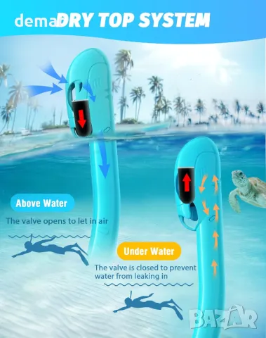 Zeligerstar Комплект шнорхел за възрастни, маска с шнорхел с 3 прозореца с панорамна гледка, снимка 3 - Водни спортове - 49079396