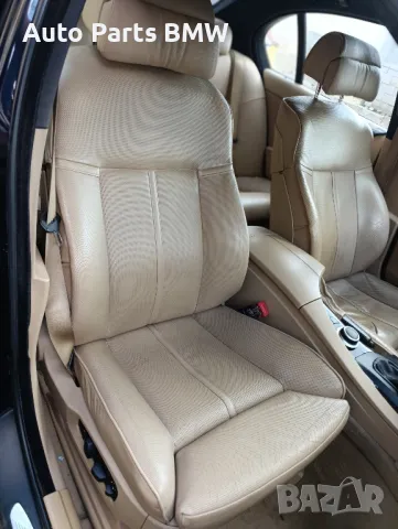 Кожен комфорт салон BMW E60 Е61 БМВ Е60 E61 бежав кожен салон с подгрев и обдухване, снимка 4 - Части - 46889636