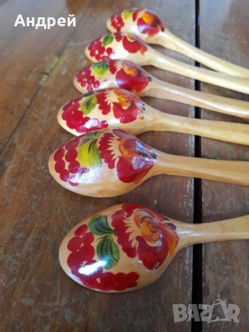 Стари Руски дървени лъжици #3, снимка 6 - Други ценни предмети - 44759984