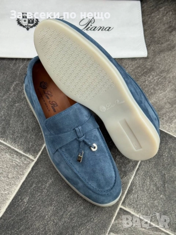 Loro Piana Мъжки Сини Обувки Естествена Кожа Лоро Пиана Код E829, снимка 2 - Ежедневни обувки - 51477811