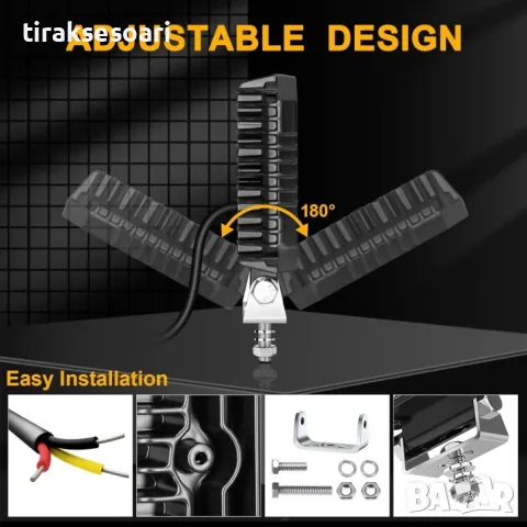  Висок клас LED Диоден Боен фар за трактори ATV мотокари камиони Квадрат, снимка 7 - Аксесоари и консумативи - 49335704