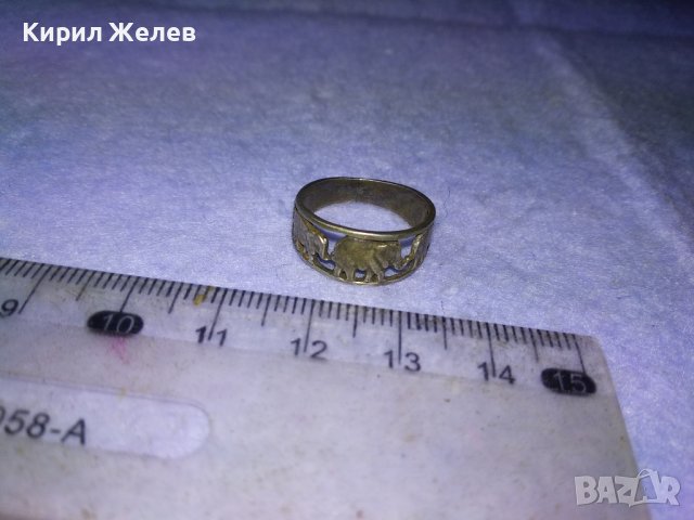 СТАРИНЕН СРЕБЪРЕН РЯДЪК ПРЪСТЕН с 3 СЛОНЧЕТА ОКСИДИРАНО СРЕБРО IXAC 925 АВТОРСКА РЪЧНА РАБОТА 40001, снимка 16 - Антикварни и старинни предмети - 42762987