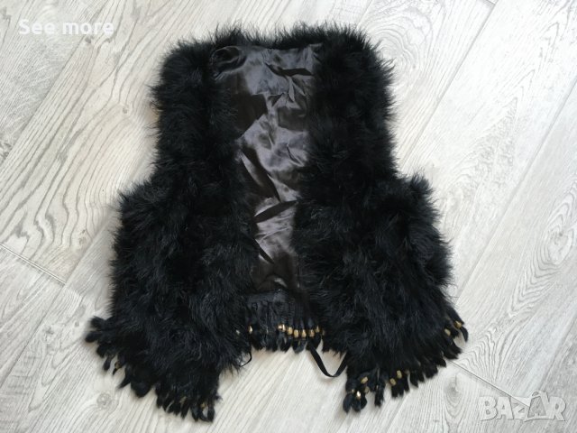 Елек от щраусови пера размер S/M, снимка 5 - Елеци - 38629906