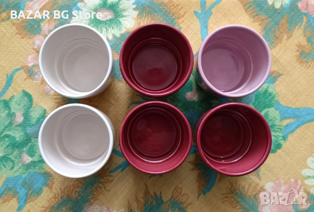 Комплект 7 керамични саксии за кактуси и сукуленти. Нови., снимка 2 - Саксии и кашпи - 53939776