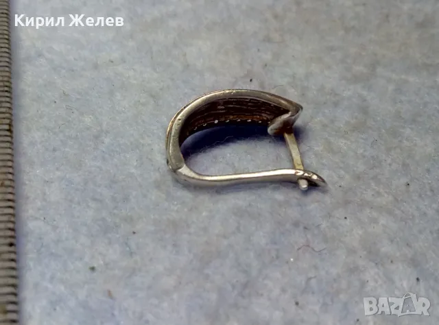 ВИНТИДЖ АРТ АНГЛИЙСКА СЕДЕФЕНА СРЕБЪРНА ОБЕЦА СРЕБРО 925 с ЦИРКОНИ МАЙСТОРСКА ЮВЕЛИРНА РАБОТА 49724, снимка 3 - Обеци - 49757285