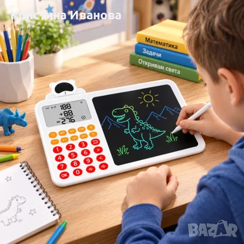 Детски образователен калкулатор 2 в 1 с LCD дъска за писане и рисуване, снимка 7 - Образователни игри - 56515864