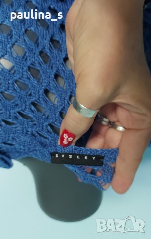 Дантелена блуза с дълъг ръкав "Sisley" / малък размер , снимка 5 - Блузи с дълъг ръкав и пуловери - 42558926