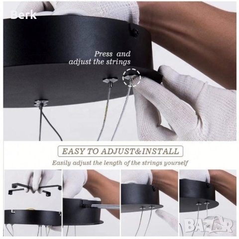 Модерен LED полилей – квадратен корпус, снимка 6 - Полилеи - 52492118