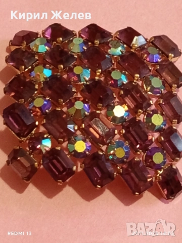 Кристална брошка АМЕТИСТ АРТ ДЕКО стил 31130, снимка 7 - Други - 52562209