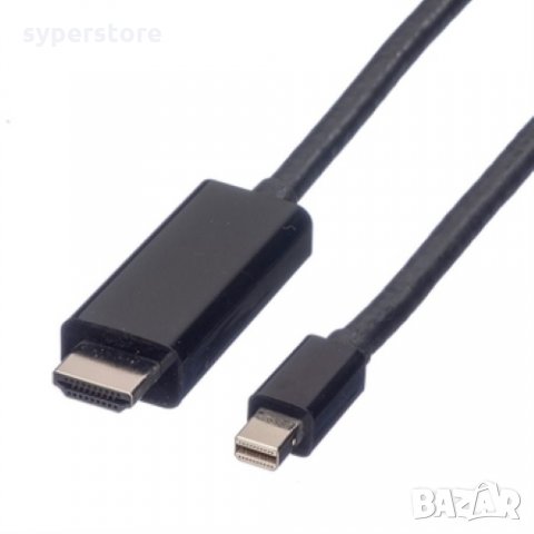Кабел Mini DisplayPort - HDMI 2м, 4K Черен Digital One SP01260 Mini DP M към HDMI M