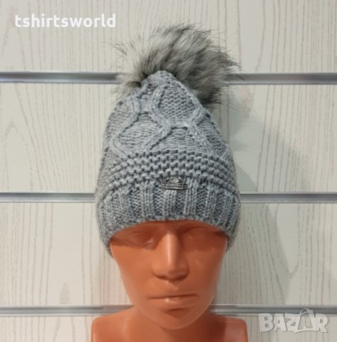 Нова зимна светлосива дамска шапка СилвърСтар с подплата плюш, снимка 9 - Шапки - 35510132