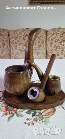🌟🍂 Декоративен винтидж комплект с дървени лули 🍂🌟, снимка 2 - Лули - 52713948