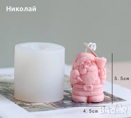 Силиконов молд Дядо Коледа за свещ , декорация фондан , шоколад , сапун , свещи, снимка 3 - Други - 42852818