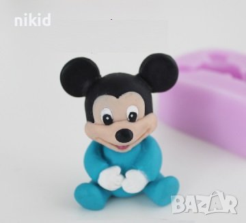 3D Мики Мини Маус бебе силиконов молд форма фондан шоколад гипс декор кубчета с имена, снимка 2 - Форми - 38258433