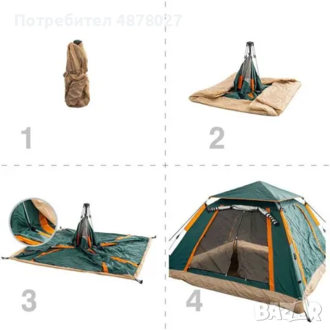 Палатка 4 местна Muhler 2008 220x220xH100см, снимка 3 - Палатки - 56151562