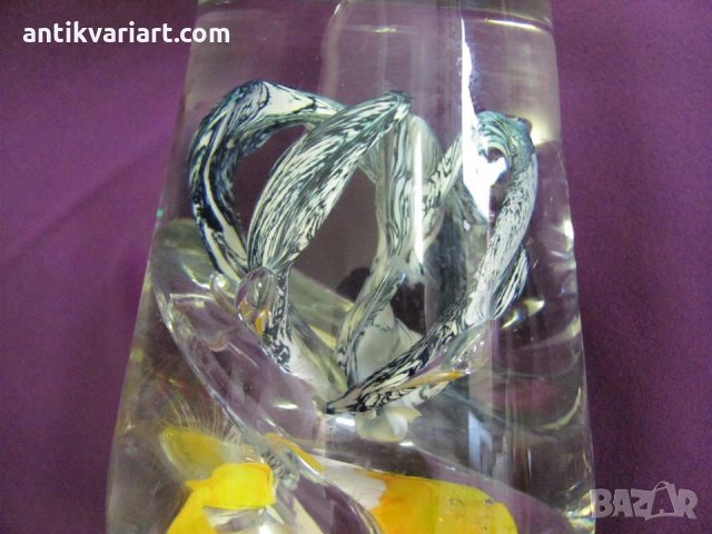 Винтич Кристално Стъкло Тежка Масивна Ваза Бохемия, снимка 6 - Антикварни и старинни предмети - 31871717