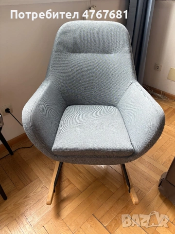 Люлеещо се кресло в небесно син цвят, снимка 2 - Дивани и мека мебел - 53885566