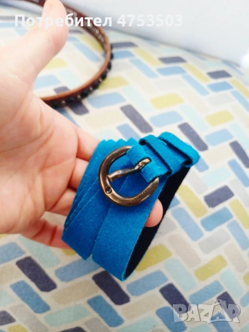 Син колан Marc O'POLO естествена кожа , снимка 2 - Колани - 54325150