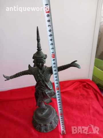 Бронзова Скулптура АПСАРА ,Кхмерска Камбоджа 19 Век, снимка 7 - Антикварни и старинни предмети - 51843759