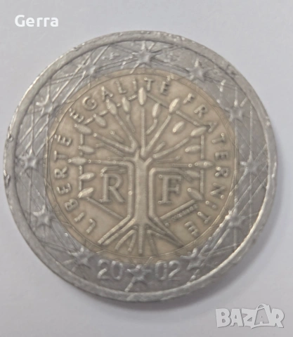 2€ монета Франция 2002г., снимка 2 - Нумизматика и бонистика - 54165356