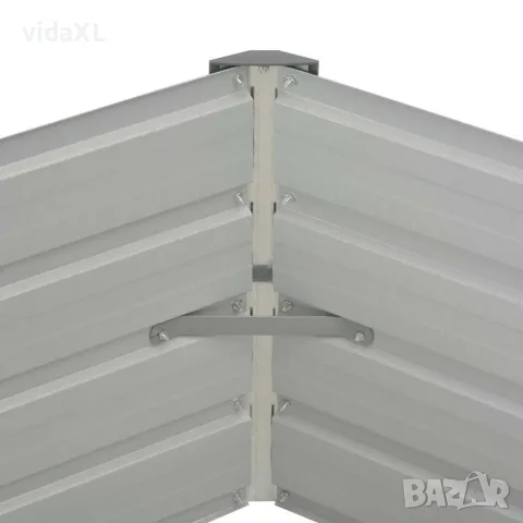 vidaXL Повдигната леха, кафява, 129x129x45 см, поцинкована стомана, снимка 4 - Саксии и кашпи - 56147584