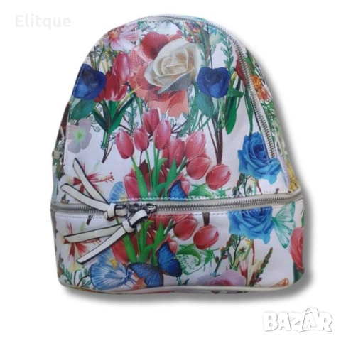 Стилна раничка с мотиви на пеперуди и цветя: Изразете своя индивидуален стил, снимка 5 - Раници - 52853989