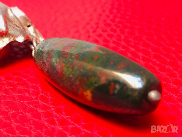 Невероятен медальон от необработено сребро с камък “Кръвта на Христос”, снимка 6 - Колиета, медальони, синджири - 29352523