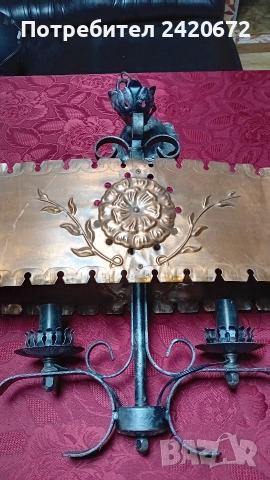 ковано желязо и мед полюлей, снимка 5 - Антикварни и старинни предмети - 52705821