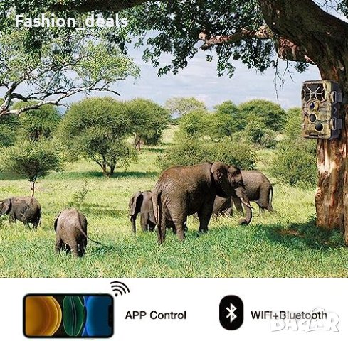 Нова WiFi камера за дива природа лов 30MP Bluetooth нощно виждане , снимка 5 - IP камери - 42187854