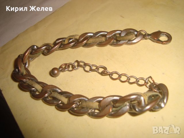 СТАРА СТОМАНЕНА ЗДРАВА РЕТРО ПЛЕТКА ГРИВНА ПОСРЕБРЕНА 14751, снимка 4 - Гривни - 35352869