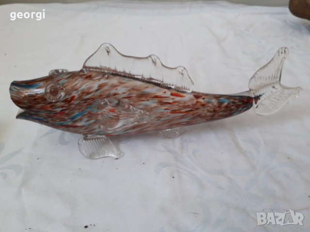 Декоративна риба от цветно стъкло Murano, снимка 1 - Декорация за дома - 31535203